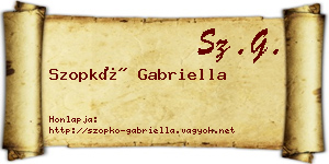 Szopkó Gabriella névjegykártya